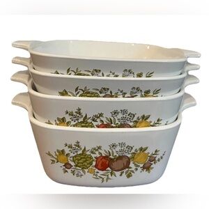 Corning Ware Spice Of Life Casserole Dish Lot P-43-B P-41-B No Lid Vintage Small